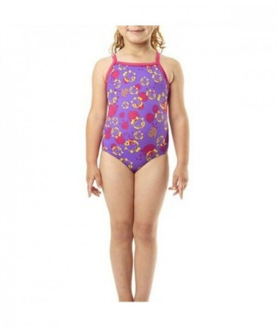 SPEEDO SEA SQUAD TSRP 1PCE IF KIZ BEBEK MOR DESENLİ YÜZÜCÜ MAYOSU