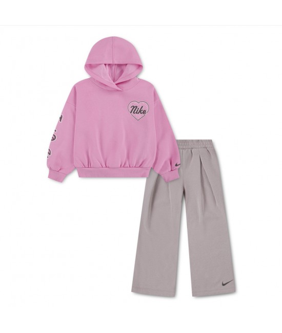 NIKE JUXTA-GIRL WIDE LEG PANT ŞARDONLU PAMUKLU KIZ ÇOCUK EŞOFMAN TAKIM
